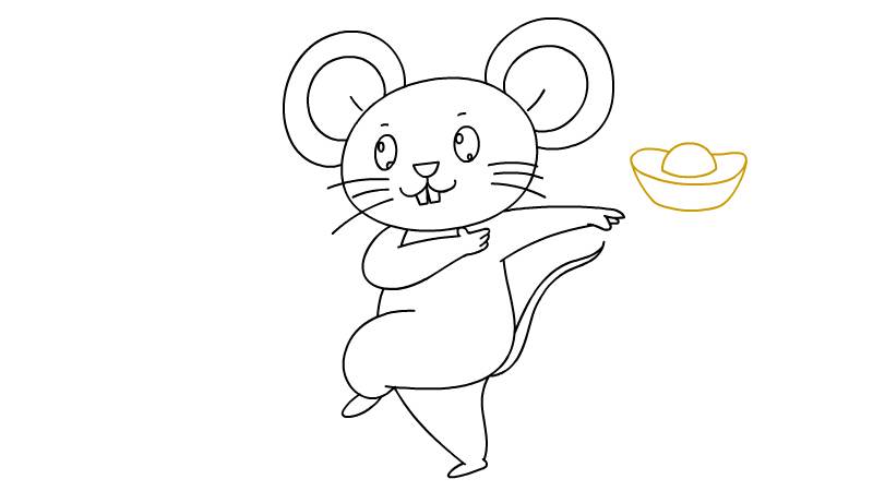 鼠年儿童年画简笔画怎么画