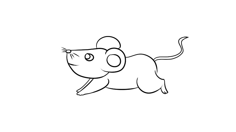 老鼠运动简笔画怎么画