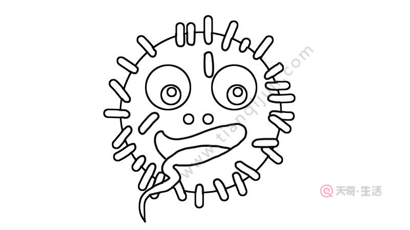冠状病毒简笔画画法 冠状病毒简笔画步骤