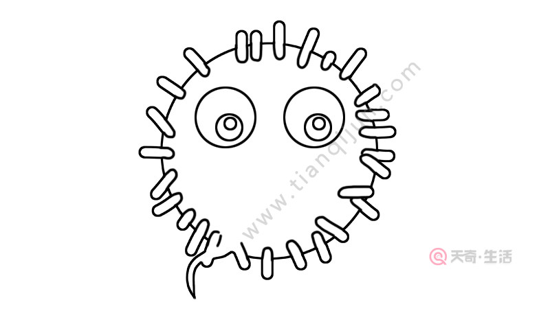 冠状病毒简笔画画法 冠状病毒简笔画步骤