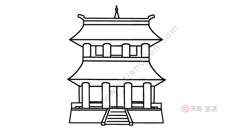 古代建筑简笔画画法 古代建筑简笔画步骤