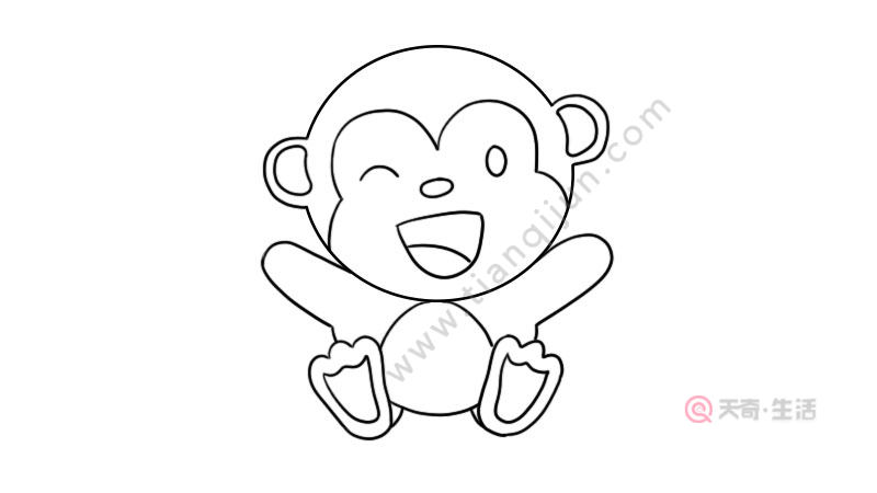 小猴子简笔画画法 小猴子简笔画步骤