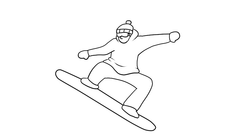 滑雪的人简笔画步骤