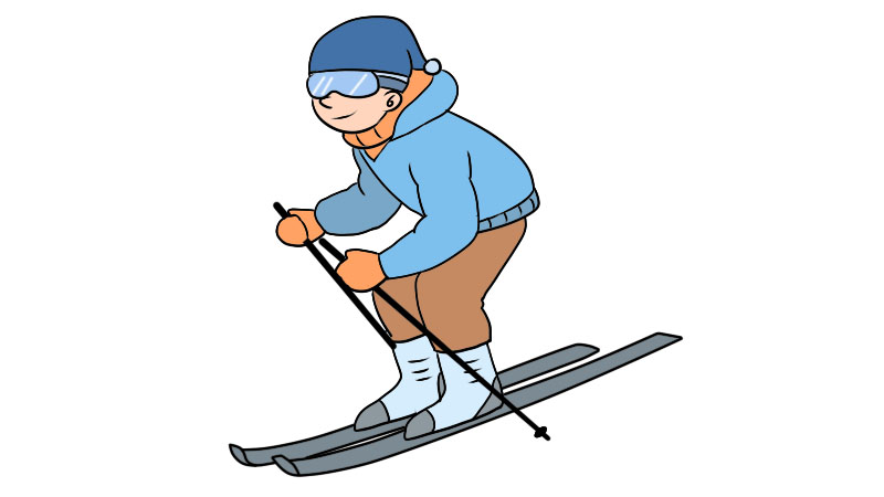 滑雪简笔画教程