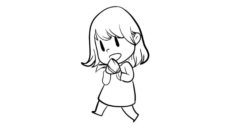 吃粽子的小女孩简笔画怎么画