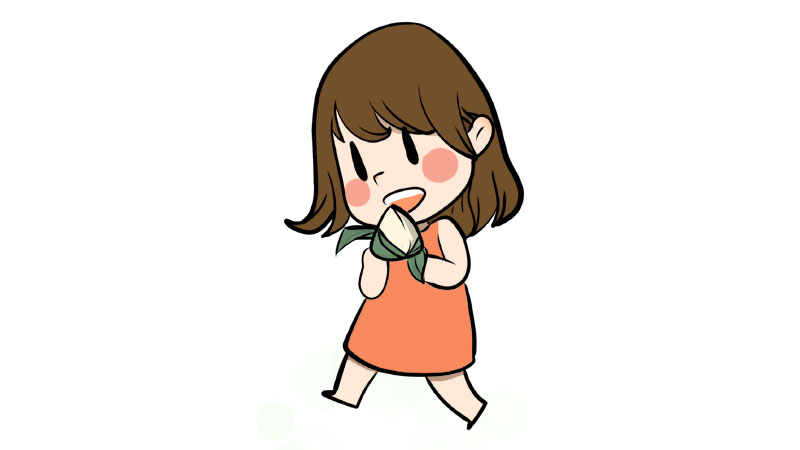 吃粽子的小女孩简笔画怎么画