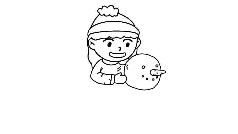 冬天堆雪人简笔画怎么画