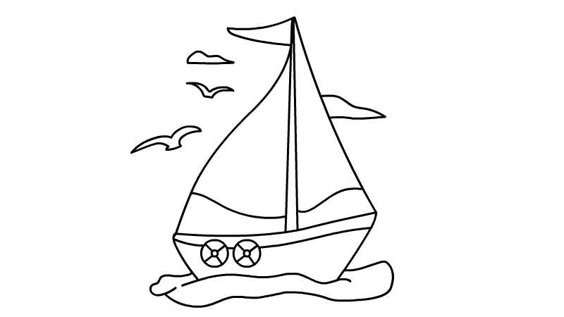 航海日简笔画画法