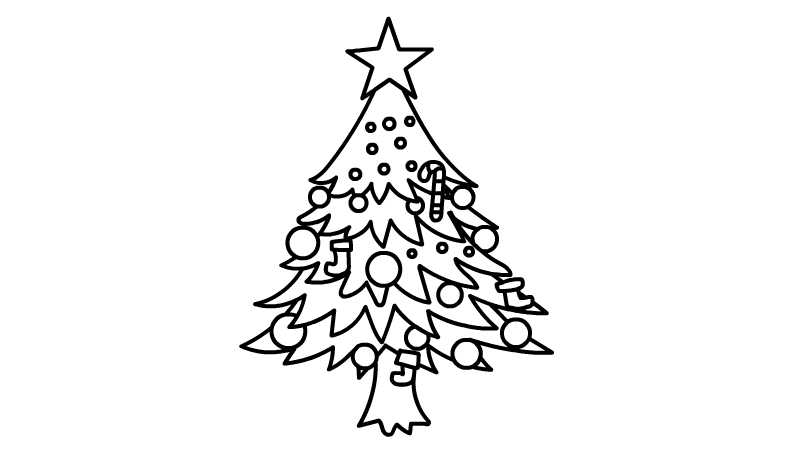圣诞树简笔画画法