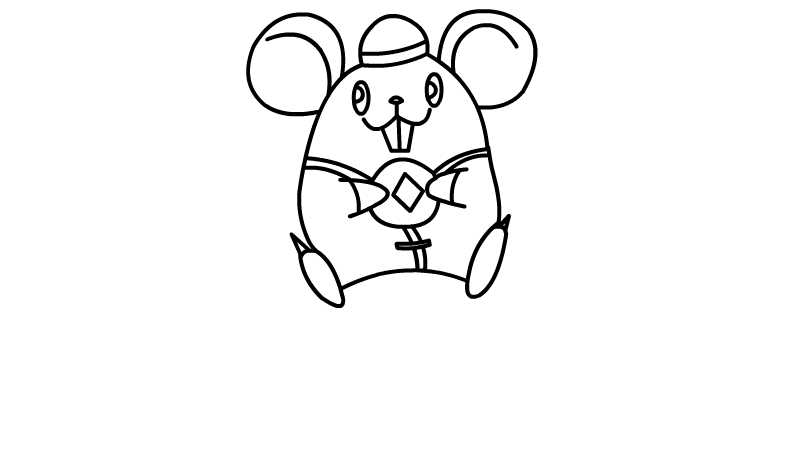 年画的小老鼠的简笔画