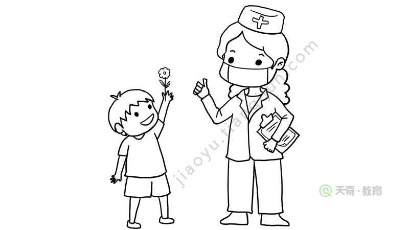 致敬医生儿童画