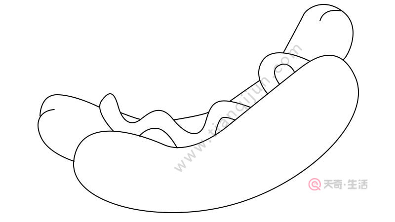 热狗简笔画 热狗怎么画