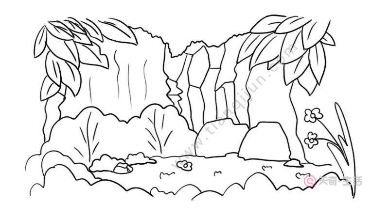 水帘洞内部简笔画 水帘洞内部怎么画