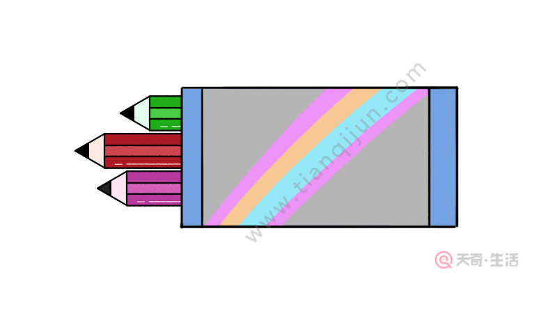 一盒铅笔简笔画 一盒铅笔的画法