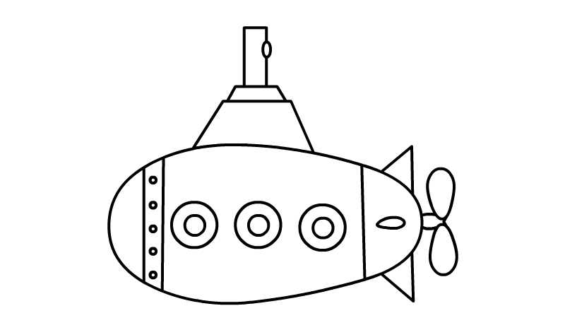 潜水艇简笔画
