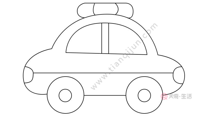 警车简笔画 警车的画法