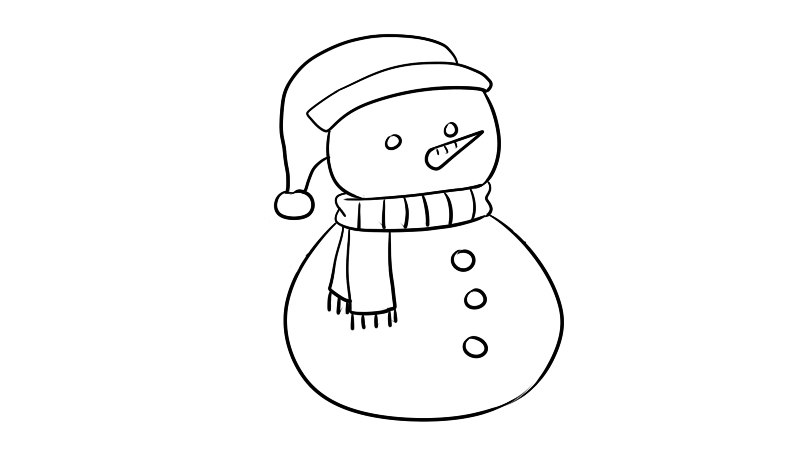 圣诞节雪人简笔画