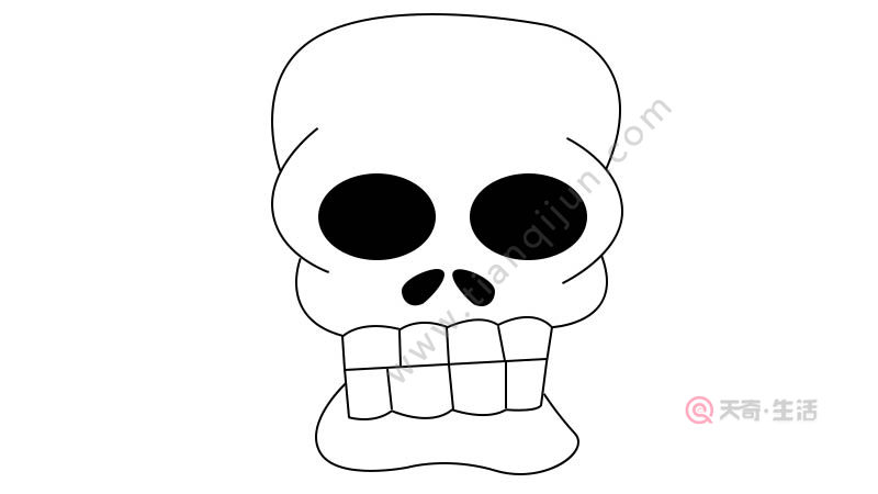 骷髅头简笔画 骷髅头的画法
