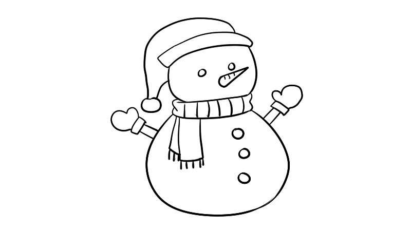 圣诞节雪人简笔画