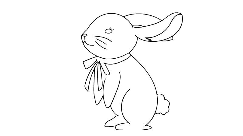 兔子简笔画彩色