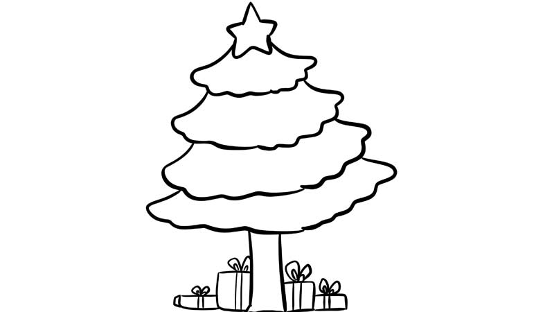 圣诞树简笔画画法步骤