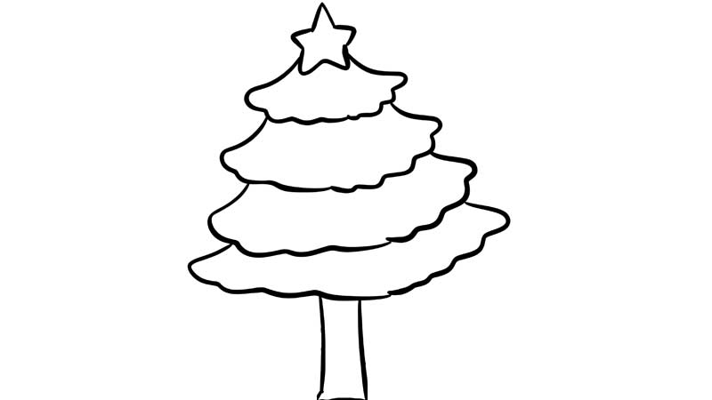 圣诞树简笔画画法步骤