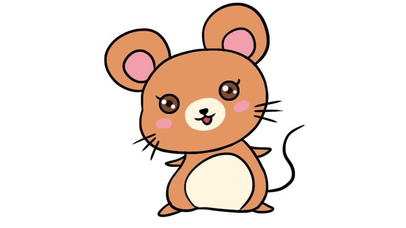 小老鼠可爱简笔画