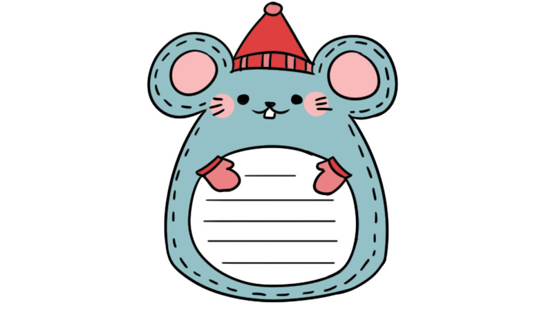 可爱老鼠贴纸简笔画