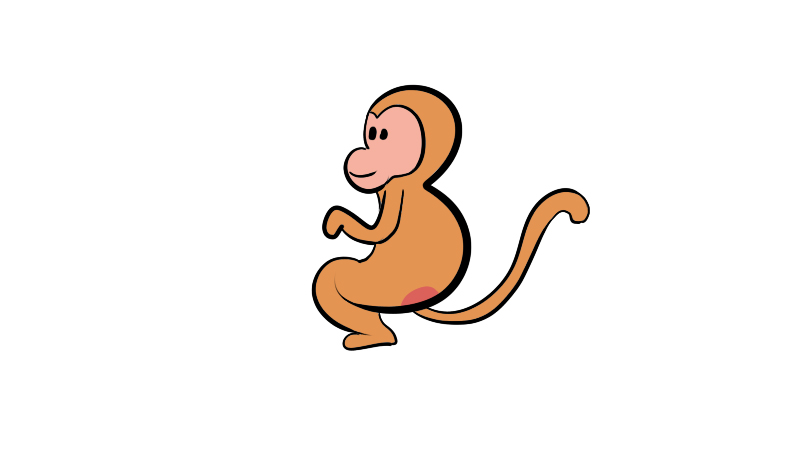用数字画动物之猴子简笔画画法