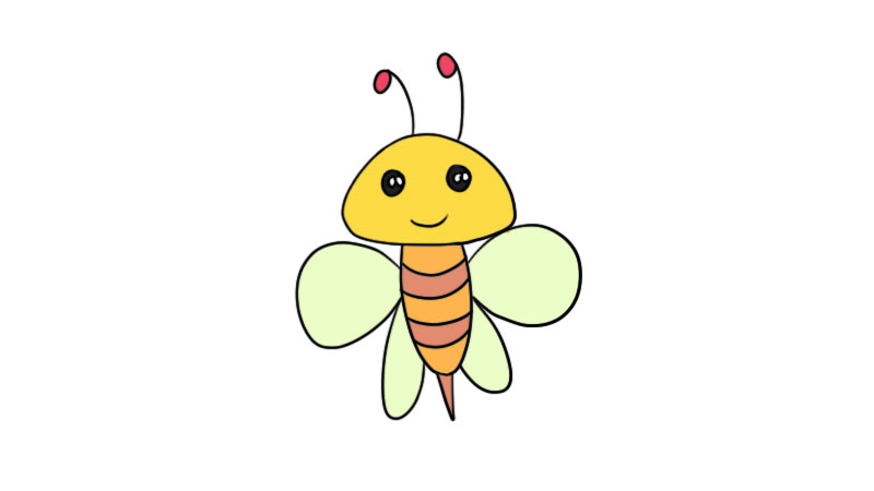 可爱小蜜蜂简笔画图片步骤