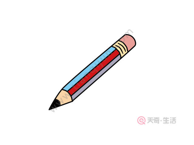 1,先画出铅笔的外形.