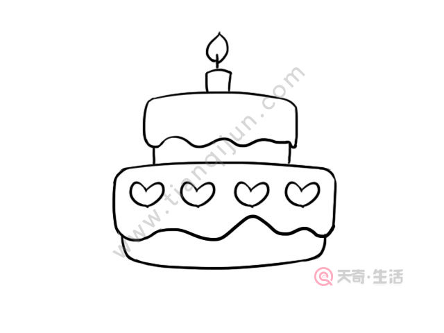 天奇生活 简笔画大全 > 正文   5,接下来给生日蛋糕上色,蛋糕胚部分用