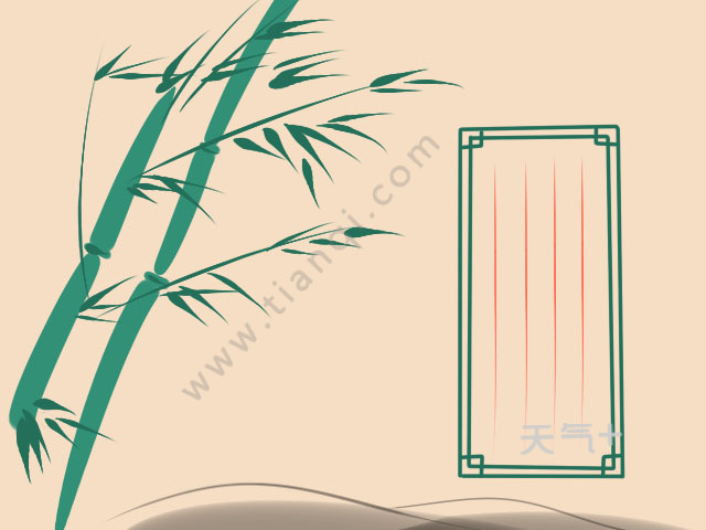 1,先画出竹子的竹节.