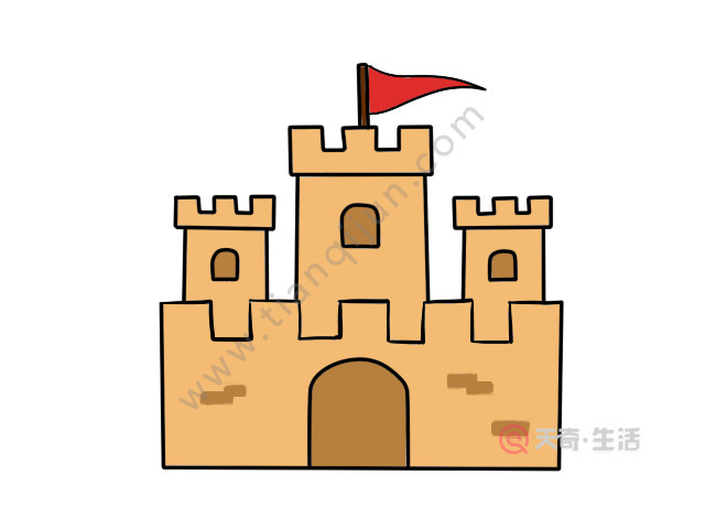 城堡简笔画 城堡的画法步骤