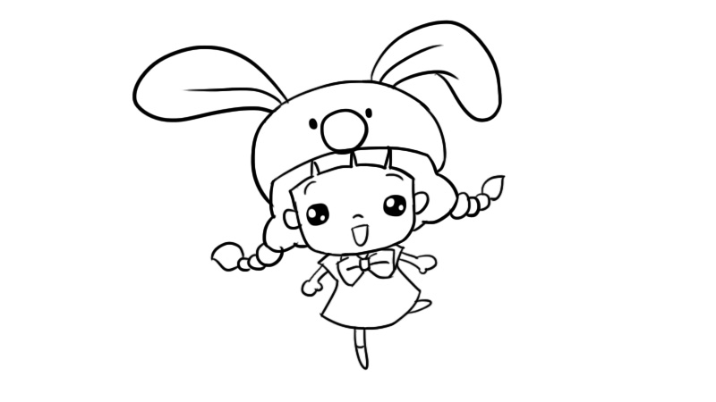 带兔子头套的小女孩简笔画 带兔子头套的小女孩简笔画画法