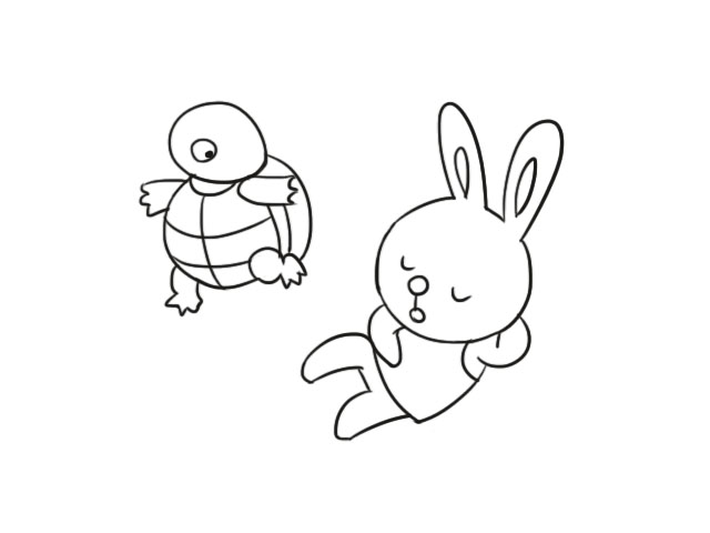 龟兔赛跑简笔画龟兔赛跑怎么画