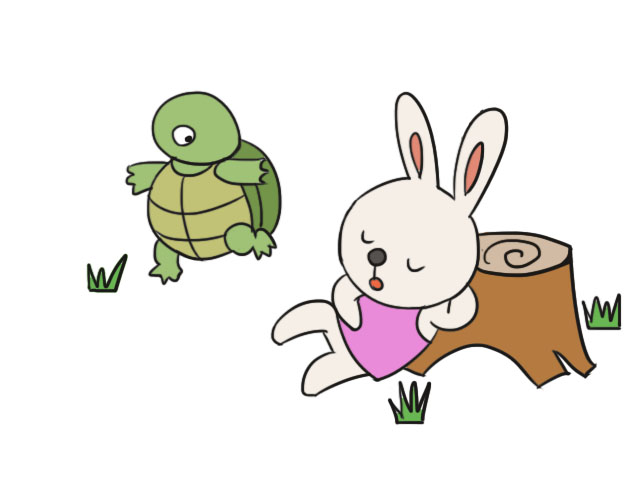 龟兔赛跑简笔画龟兔赛跑怎么画
