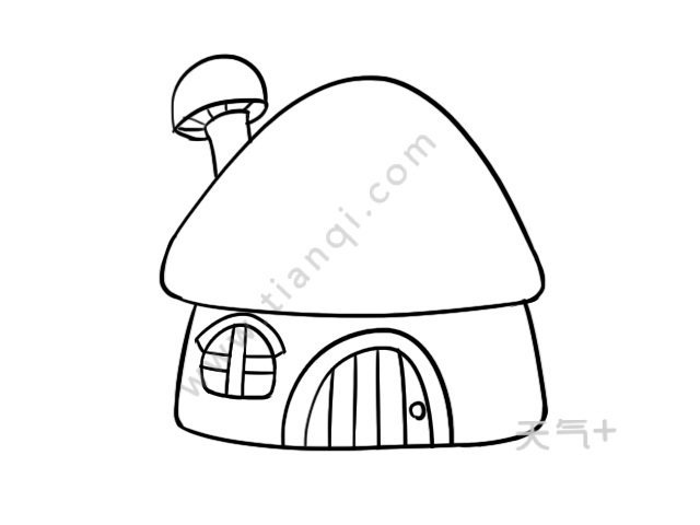 蘑菇房子简笔画 蘑菇房子的画法步骤