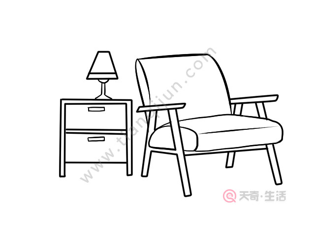 桌椅简笔画 桌椅的简单画法