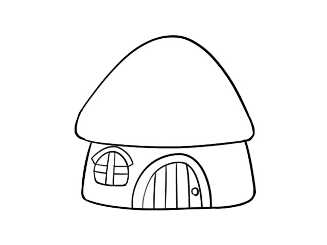 蘑菇房子简笔画