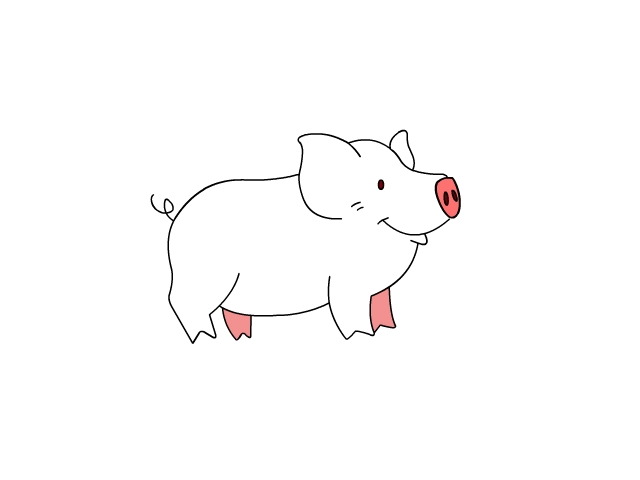卡通小猪简笔画 卡通小猪简笔画的画法