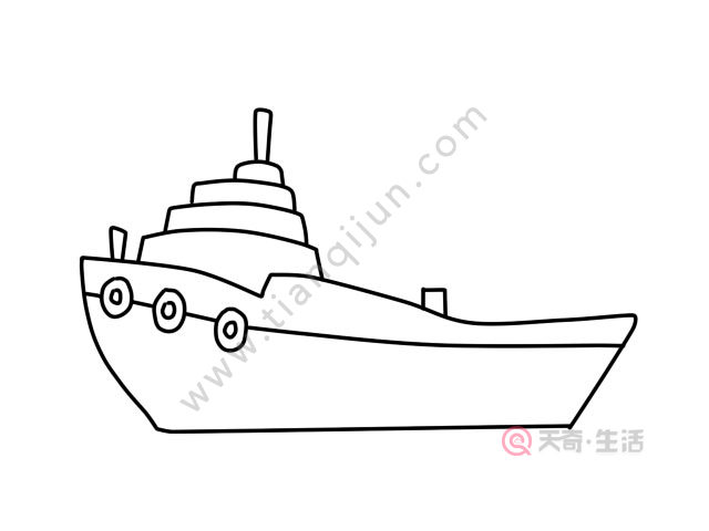 轮船简笔画 轮船的画法