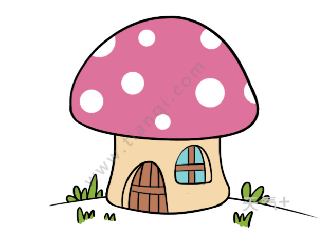 蘑菇房子简笔画 蘑菇房子简笔画画法