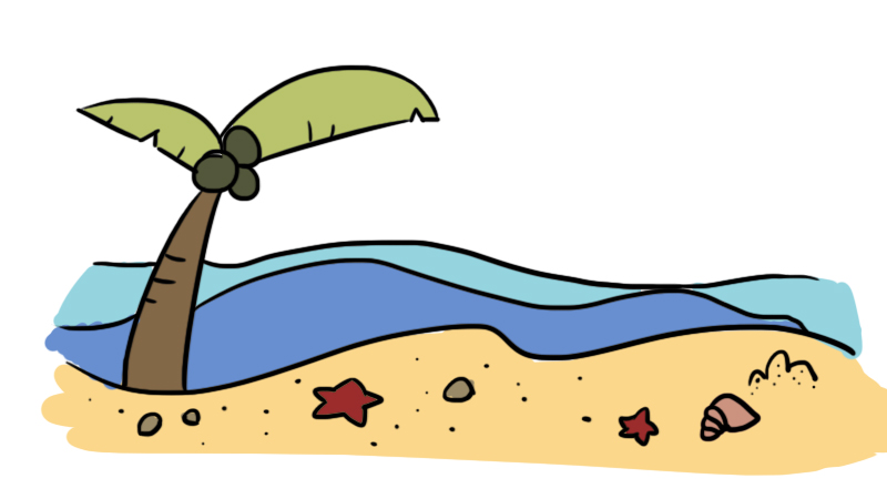 海滩简笔画海滩的画法步骤