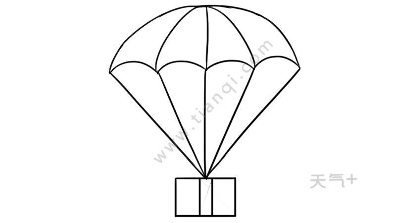 降落伞简笔画 降落伞的画法步骤