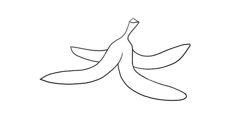 香蕉皮简笔画香蕉皮的简单画法