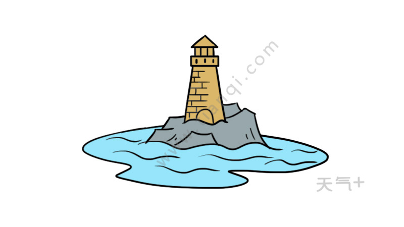 海边简笔画海边的简单画法