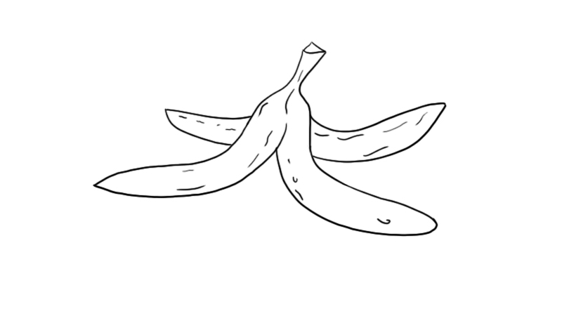 香蕉皮涂色画
