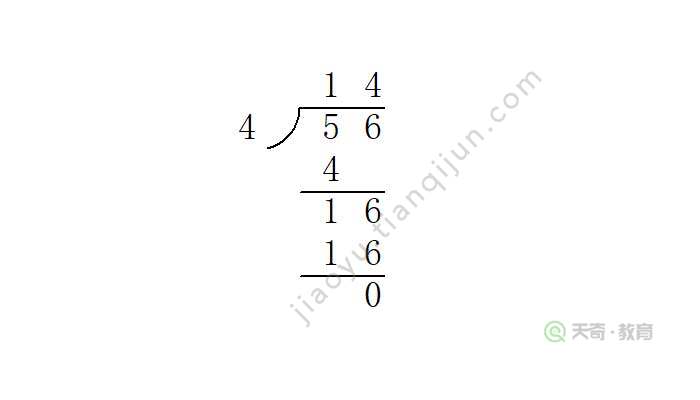 56÷4的竖式怎么写