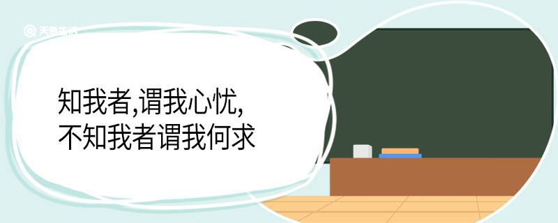 知我者 谓我心忧 不知我者谓我何求